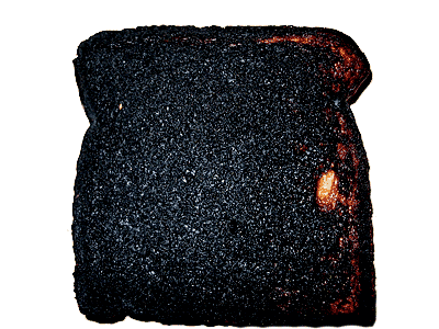 Blackened toast
