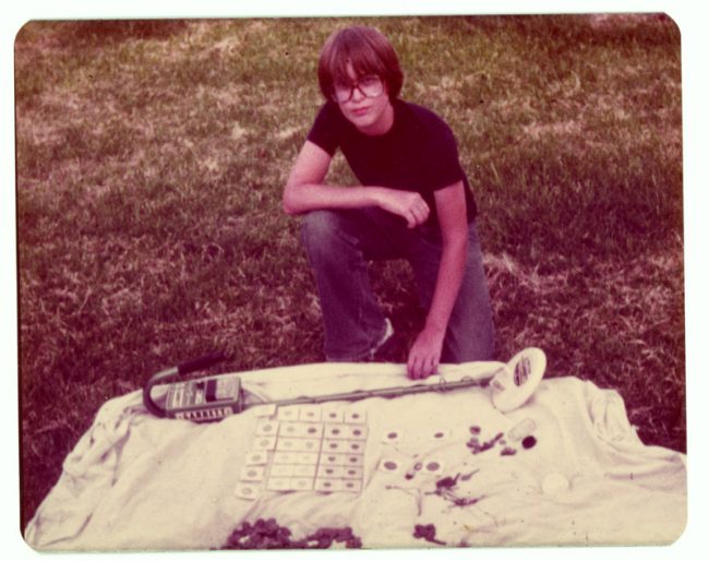 Sean with his first metal detector